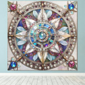 Toile Saphirs roses et bleus Diamants Perles Mandala (Insitu (Plancher de Bois))