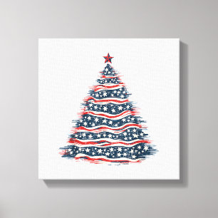Toile Sapin de Noël avec drapeau américain patriotique