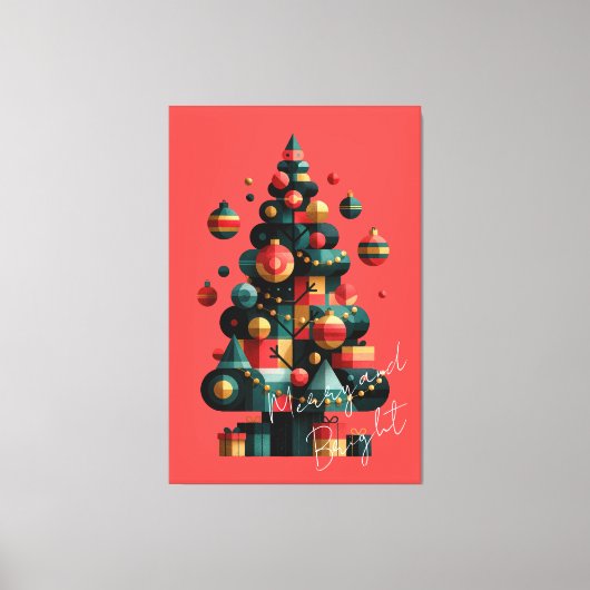Toile Sapin de Noël géométrique (Recto)