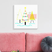 Toile sapins de noël rétro modernes du milieu du siècle (Insitu(Salon))
