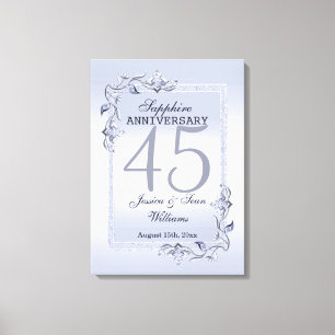 Toile Sapphire Gem & Parties scintillant 45e anniversair