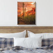 Toile Saquaro Cactus Superstition Mountain Sunset 11x14 (Insitu(Chambre))