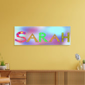 Toile SARAH Girl's Name Cute Letters Design Blue (Insitu(Salon))