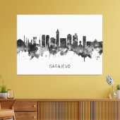 Toile Sarajevo Bosnie-Herzégovine Skyline BW (Insitu(Salon))