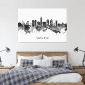 Toile Sarajevo Bosnie-Herzégovine Skyline BW (Insitu(Chambre))