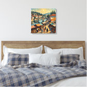 Toile Sarajevo Riverside Bazaar Scene Canvas Art (Insitu(Chambre))