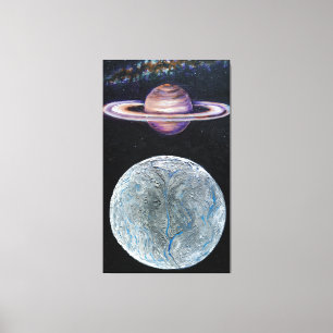 Toile Saturne et Encelade