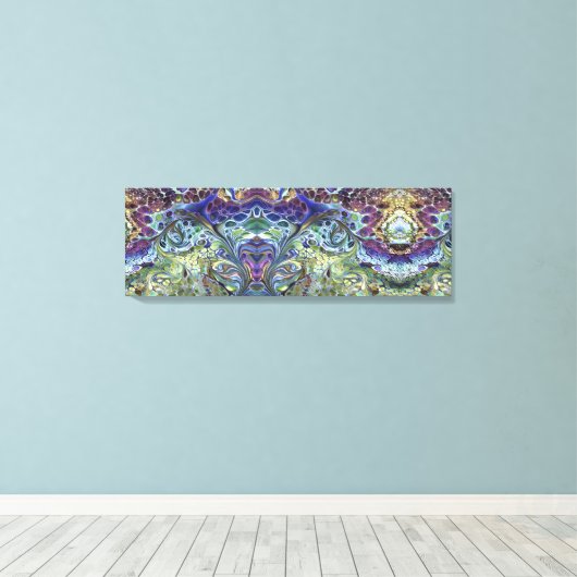 Toile Sauge vert olive, bleu violet Feuillage abstrait (Insitu (Plancher de Bois))