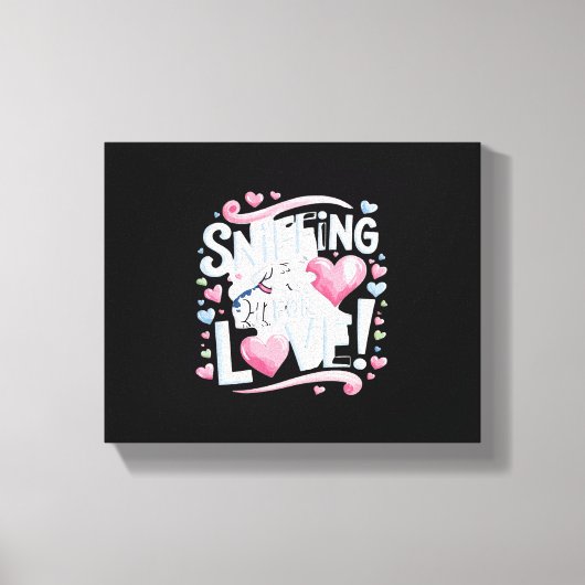 Toile Saupoudrer pour l'amour ! Chien (Recto)
