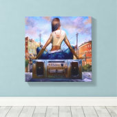 Toile Sauter ma boombox dans le trou (Insitu (Plancher de Bois))