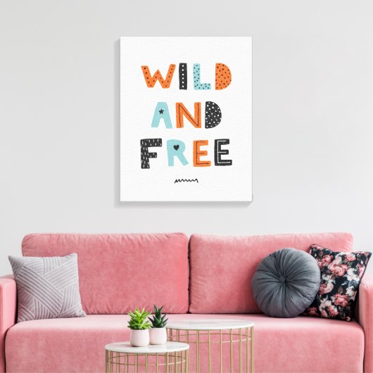 Toile Sauvage et libre | Lettres Doodle (Insitu(Salon))