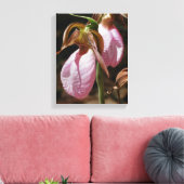 Toile Sauvage rose Lady Slipper Orchid Pair Fermer (Insitu(Salon))