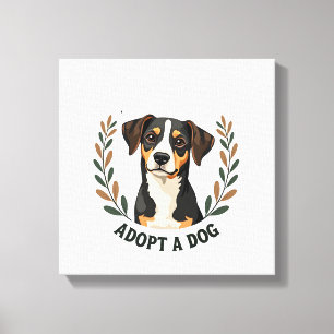 Toile Sauver une vie Adopter un chien Illustration vinta