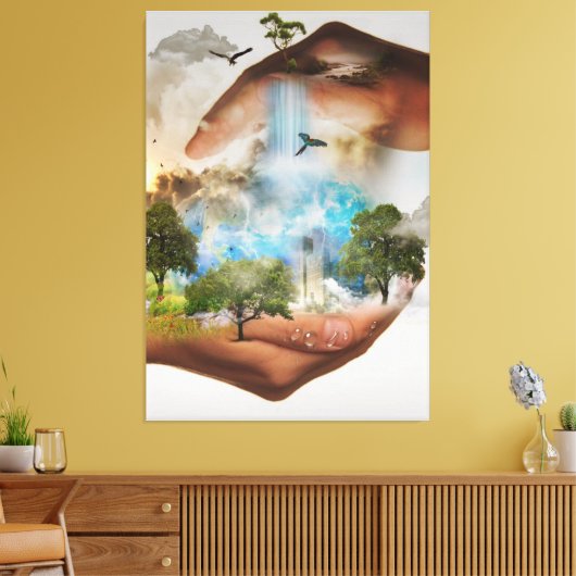 Toile Sauvez le monde (Insitu(Salon))