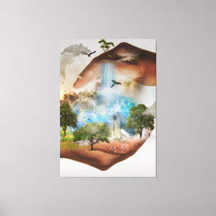 Toile Sauvez le monde