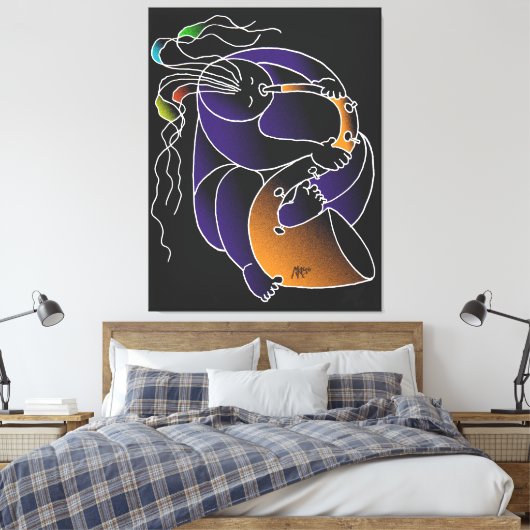 Toile Saxophone in C major - Ink drawing and digital man (Insitu(Chambre))
