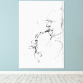 Toile Saxophoniste artistique - (Insitu (Plancher de Bois))