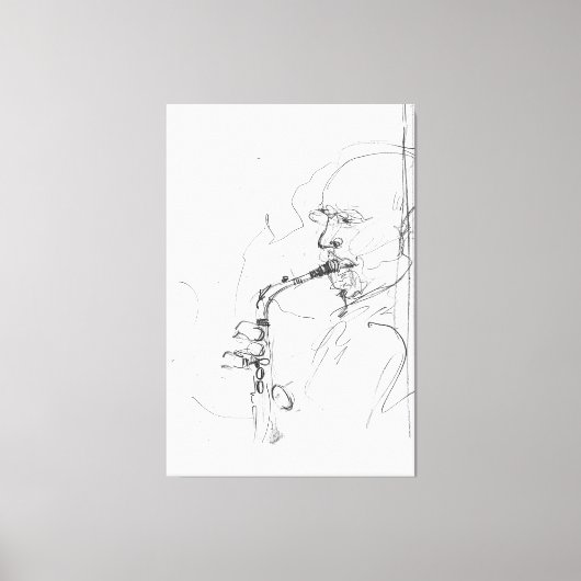 Toile Saxophoniste artistique - (Recto)