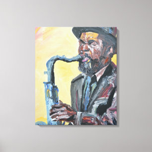 Toile Saxophoniste de jazz néo-expressionniste