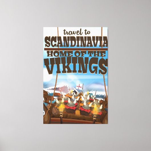 Toile Scandinavie maison des vikings affiche de dessin a (Recto)