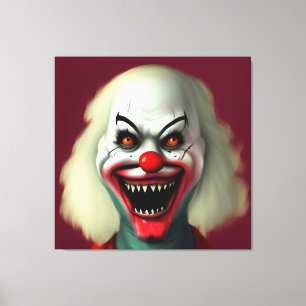 Toile scary clown horror portrait de monstre halloween