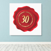 Toile sceau de cire rouge du 30e anniversaire (Insitu (Plancher de Bois))