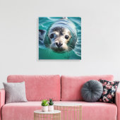 Toile Sceau mignon Tête hors de l'eau (Insitu(Salon))