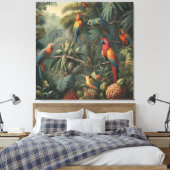 Toile Scène botanique de perroquets et ananas (Insitu(Chambre))