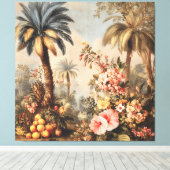 Toile Scène botanique vintage avec palmiers (Insitu (Plancher de Bois))