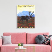 Toile Scène Caribou - Anchorage, Alaska (Insitu(Salon))