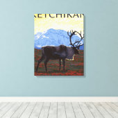 Toile Scène Caribou - Ketchikan, Alaska (Insitu (Plancher de Bois))