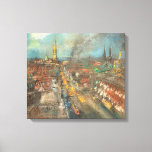 Toile Scène classique de rue à Indianapolis (Indiana)