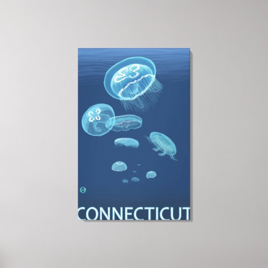 Toile Scène ConnecticutJellyfish (Recto)