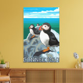 Toile Scène ConnecticutPuffins (Insitu(Salon))