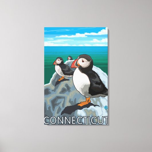 Toile Scène ConnecticutPuffins (Recto)