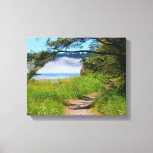 Toile Scène côtière, chemin de plage, bord de mer, be