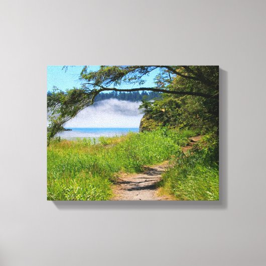 Toile Scène côtière, chemin de plage, bord de mer, belle (Recto)