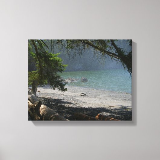 Toile Scène côtière, plage de brouillard, bord de mer, b (Recto)