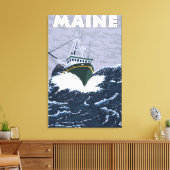 Toile Scène de bateau de pêche du crabe du Maine (Insitu(Salon))