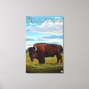 Toile Scène de bison - Yellowstone occidental, Montana