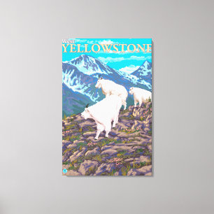 Toile Scène de chèvres de montagne - Yellowstone