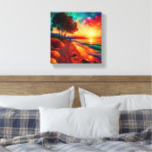 Toile Scène de coucher de soleil en verre (Insitu(Chambre))