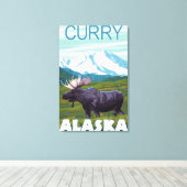 Toile Scène de l'orignal - Curry, Alaska (Insitu (Plancher de Bois))