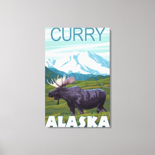 Toile Scène de l'orignal - Curry, Alaska (Recto)