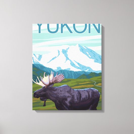 Toile Scène de l'orignal - Yukon, Alaska (Recto)