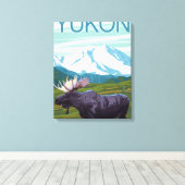 Toile Scène de l'orignal - Yukon, Alaska (Insitu (Plancher de Bois))