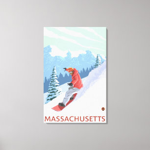 Toile Scène de MassachusettsSnowboarder