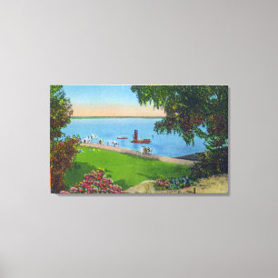 Toile Scène de natation au parc d'état de lac Cayuga