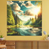 Toile Scène de nature ensoleillée (Insitu(Salon))