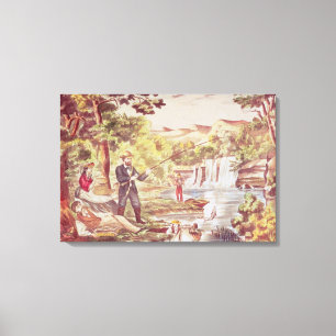 Toile Scène de pêche